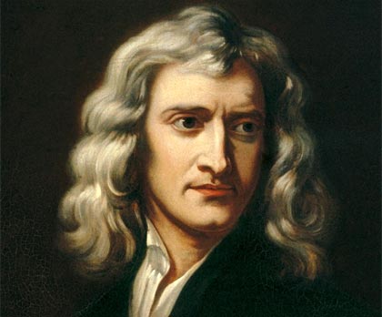 Newton (recreación de un retrato Godfrey Kneller, 1689)